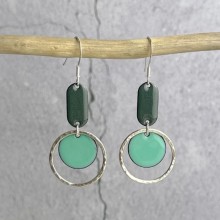 Handcrafted Scottish jewellery - Geo Hoop drop earrings
